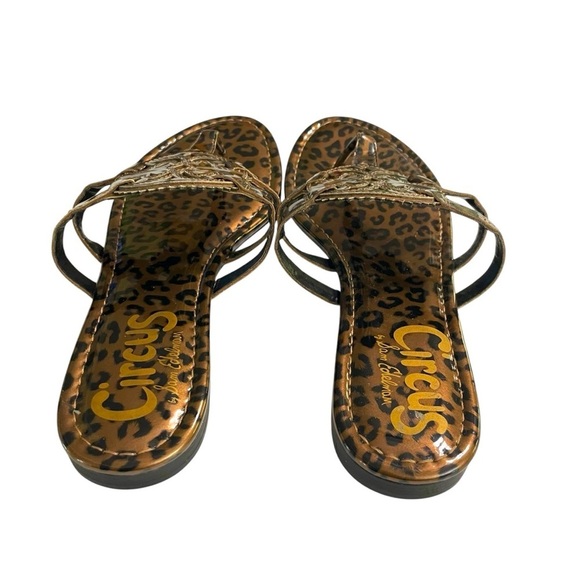 Circus by Sam Edelman Cherri Cheetah Leopard Animal Print Thong Sandals Size 9.5 - Picture 3 of 12